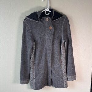 prAna Women’s Gray Wool Blend Hooded Jacket Size Small
